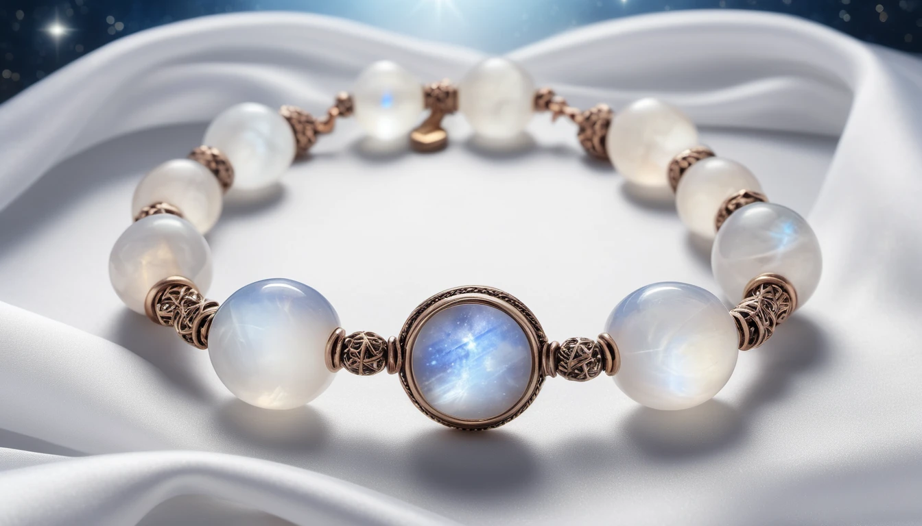 Holdkő karkötő hatása – női energia és intuíció Elegáns holdkő karkötő, amely női energiát és intuíciót sugároz.