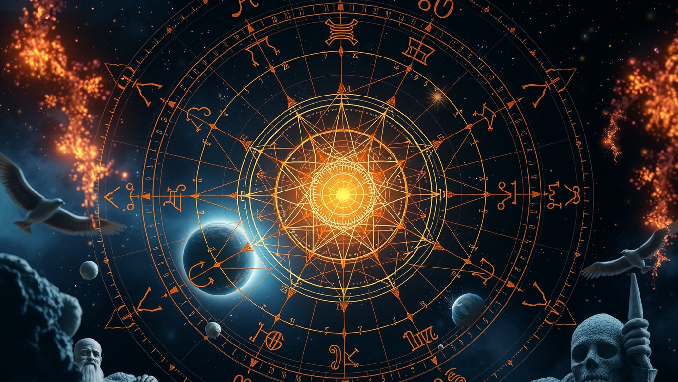 Asztrológiai kör a csomópontokkal és a Sárkányfejjel