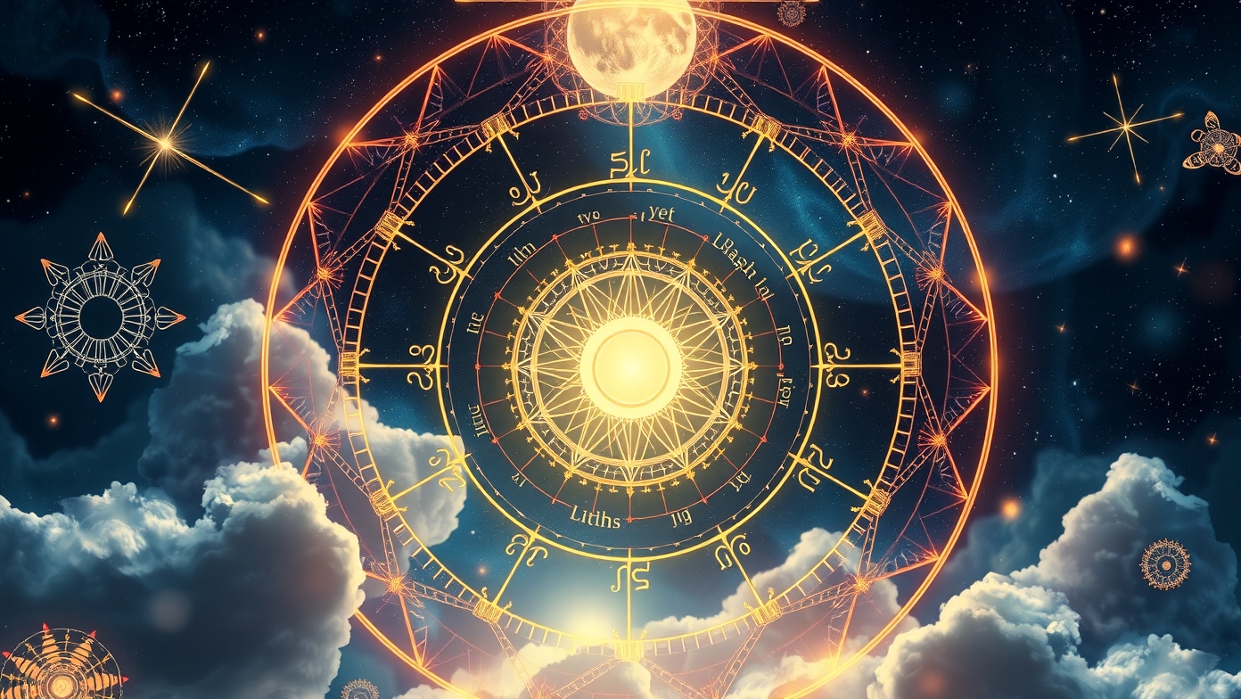 Asztrológiai kör és csillagok a horoszkóp dekádokról