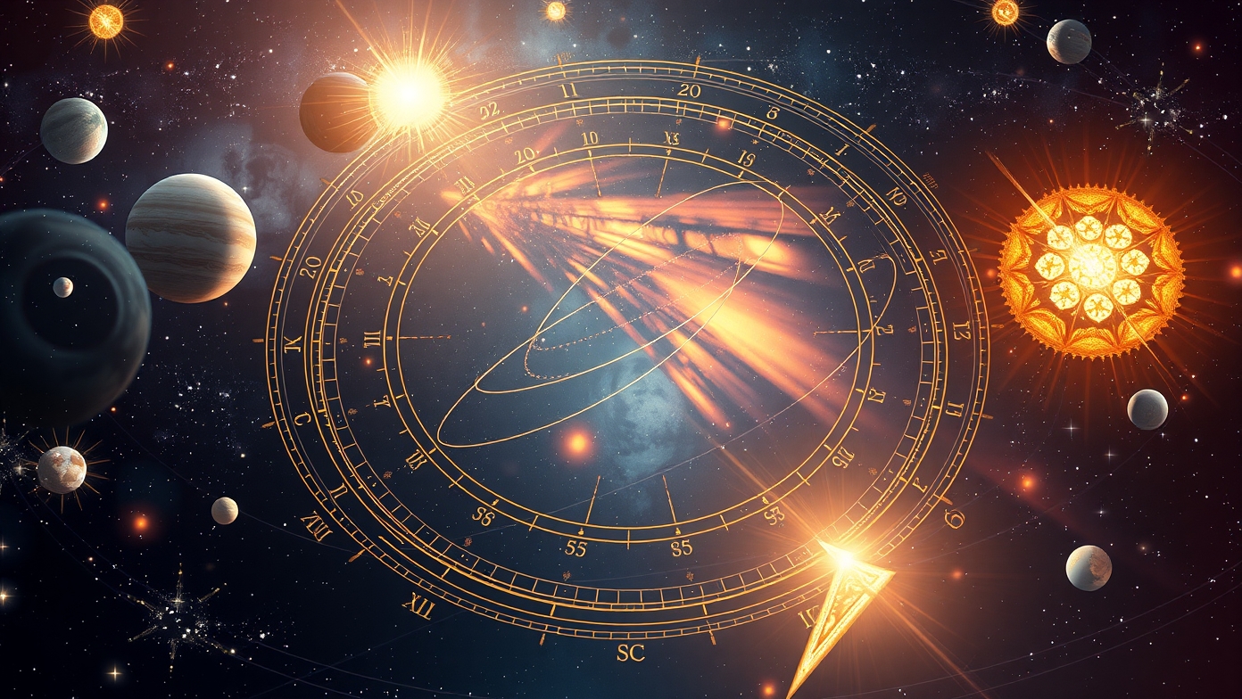 Bolygók és csillagászati diagram asztrológiai deklinációval.