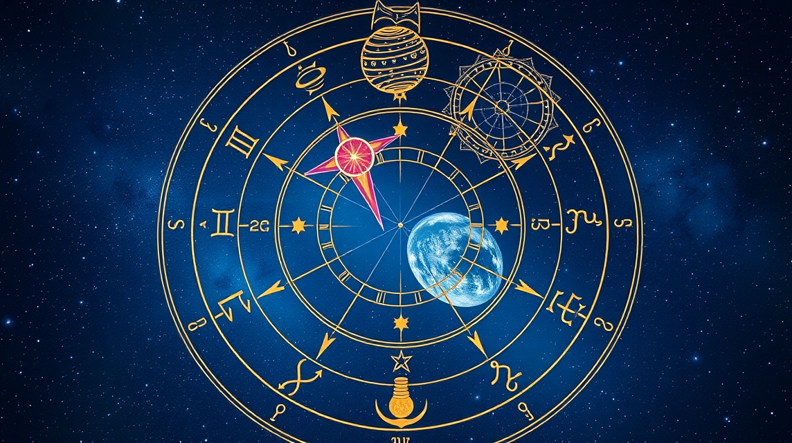 Asztrológiai kör és egzakt fényszögek