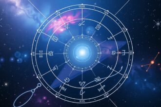 Asztrológiai diagram az égitestek együttállásáról