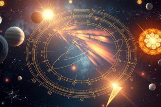 Bolygók és csillagászati diagram asztrológiai deklinációval.