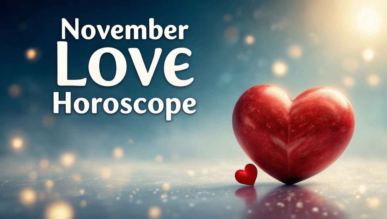 Két szív, egy nagyobb piros és egy kisebb, a háttérben csillogó fényekkel.