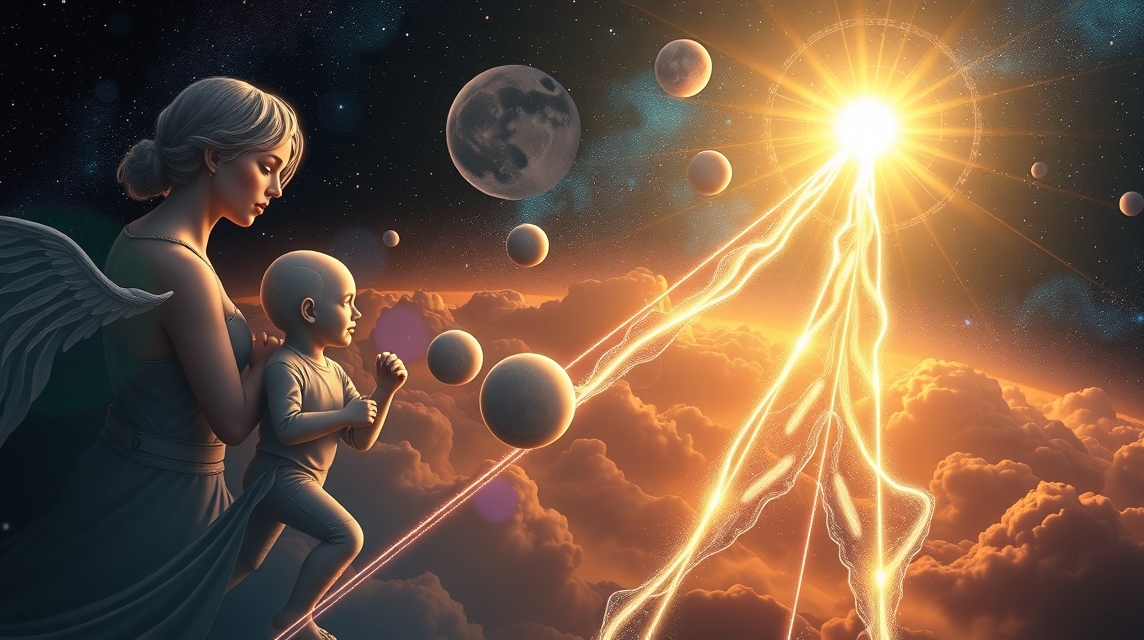 Asztrológiai előre tartó mozgás bolygókkal és fényekkel.