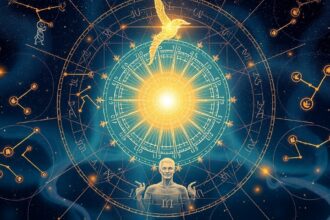 Asztrológiai diagram és teremtő energia megjelenítése