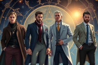 Elegáns férfiak asztrológiai stílusban, az elegáns öltözködés bemutatása.