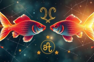 Halak csillagjegy szimbóluma különleges művészi ábrázolásban