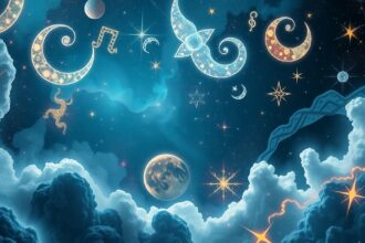 Asztrológiai szimbólumok és csillagok az égen