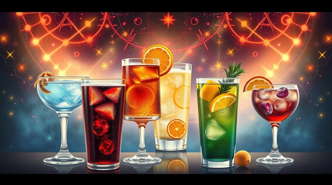 Az Italok az asztrológiában: fedezd fel, milyen italok rezonálnak a csillagjegyeddel — hangulatjavító koktélok, gyógyteák és rituálék a személyiséged és életerőd erősítésére.