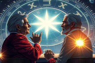 Két politikus beszélget az asztrológia és a hatalom összefüggéseiről.