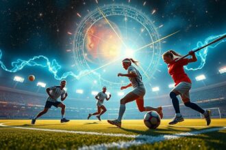 Sportolás asztrológiai elemekkel bemutató képe