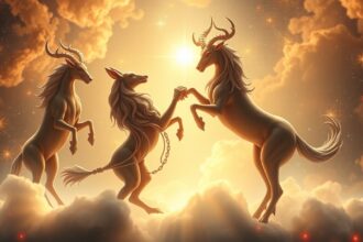 Három csillagjegy hűséget szimbolizáló képe az égen.