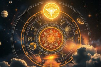 Asztrológiai karmajelölők és bolygók ábrázolása a csillagok között