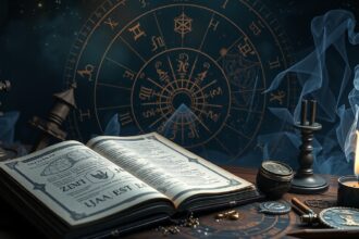 Kérdő asztrológia könyv és horoszkóp táblázat