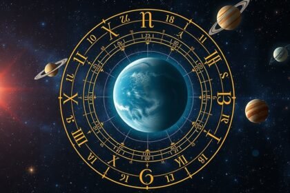 Bolygók és asztrológiai diagram az univerzumban