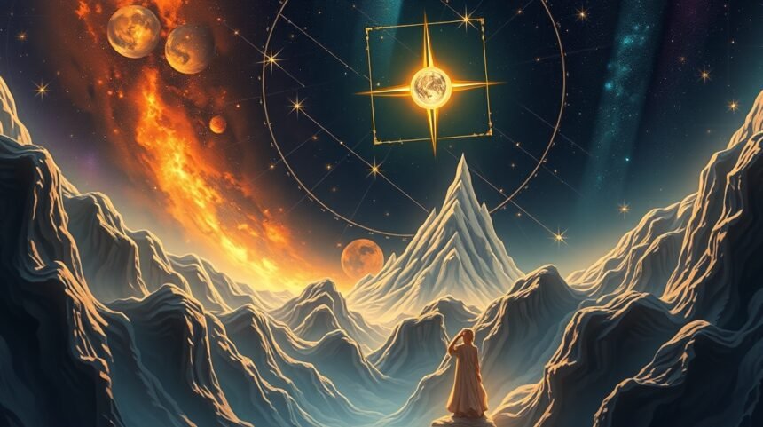 Asztrológiai táj és példázat a nadírról az IC-vel