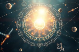 Diagram of celestial bodies and astrology elements highlighting elongation.