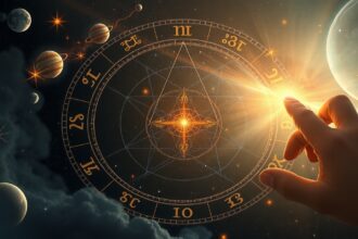 Asztrológiai diagram és bolygók a kozmoszban