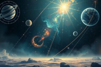 Asztrológiai üresjárat, bolygók és csillagok a univerzumban.