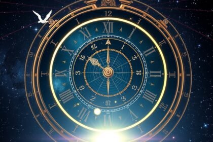 Asztrológiai világidő órája csillagos háttérrel