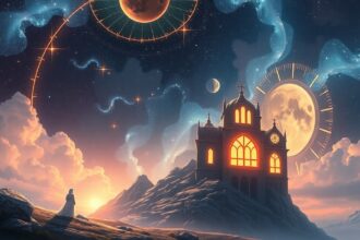 Asztrológiai szimbólumok a 4. ház jelentésével, otthon és család témában.