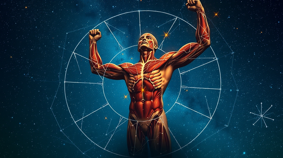 Asztrológia és izmok ábrázolása, Mars, Kos, Bika tünemények.