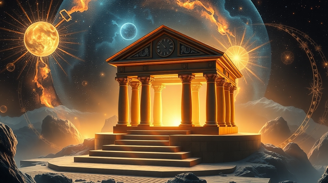 Asztrológiai szimbólumok és templom a 2. házról