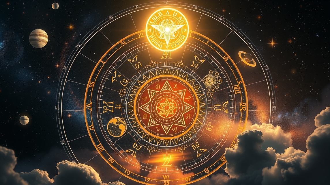 Asztrológiai karmajelölők és bolygók ábrázolása a csillagok között