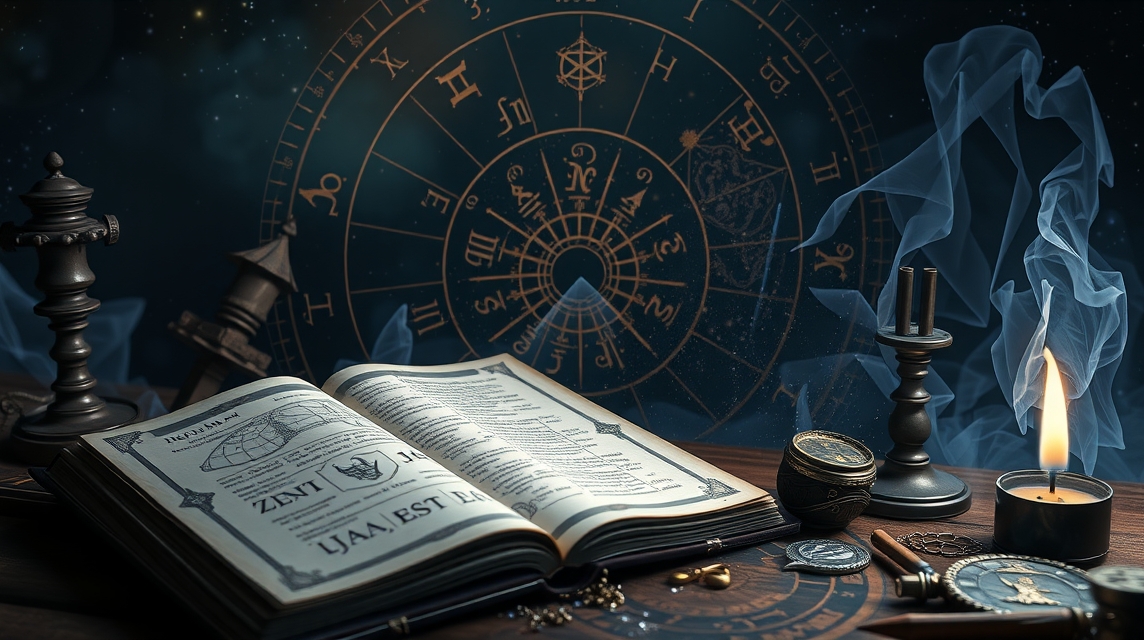 Kérdő asztrológia könyv és horoszkóp táblázat