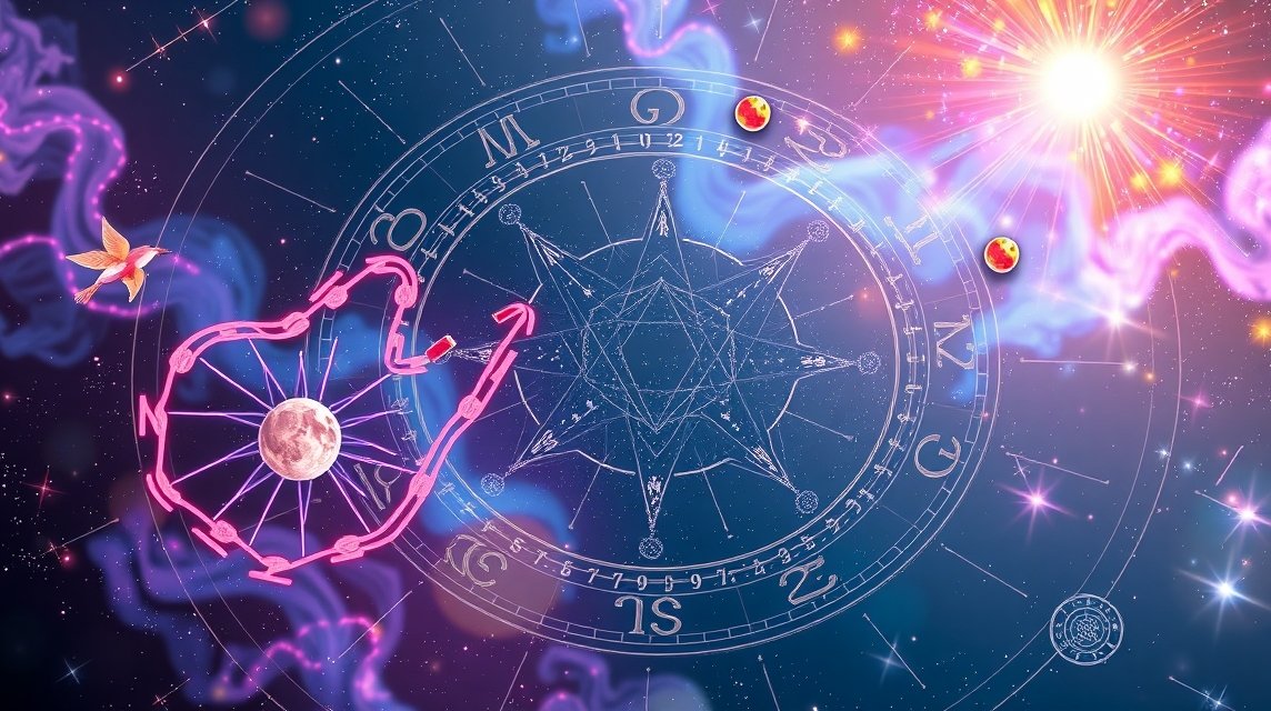 Asztrológiai ábrázolás a 2026-os év sorsszerű találkozóiról
