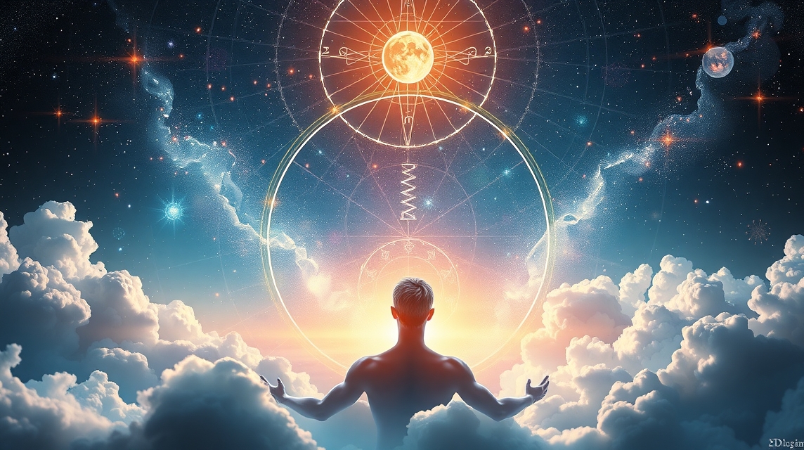 Asztrológiai szimbólumok és univerzális energia a szabad akarat kapcsán.