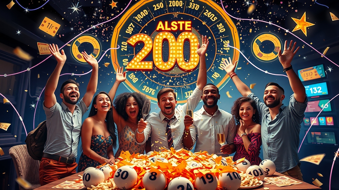 Nyereményjáték győztesek ünneplése boldogan a lottóval kapcsolatban.