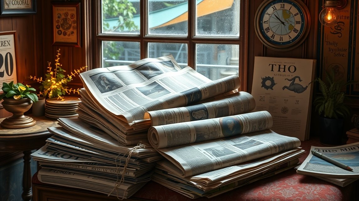 Összegyűjtött újságok és folyóiratok az asztrológiáról