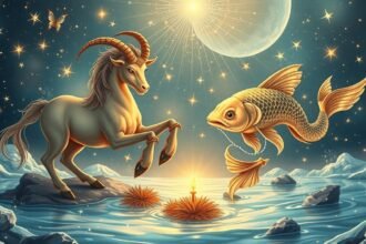 Bak és Halak csillagjegyek illusztrációja ajándékválasztáshoz.