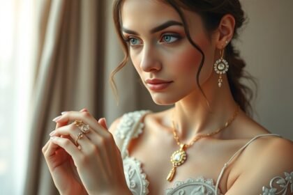 Egy nő arany és ezüst ékszerekkel, bőrtónusához illeszkedve.