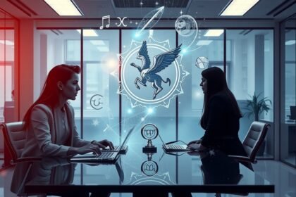 Két nő üzleti megbeszélésen horoszkóp jelképekkel